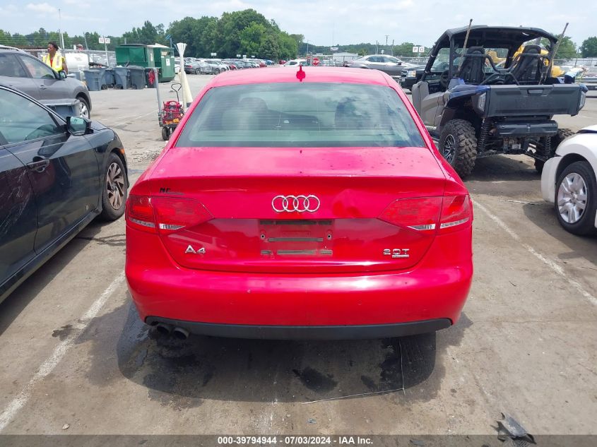 2011 Audi A4 2.0T Premium VIN: WAUKFAFL1BA099954 Lot: 39794944