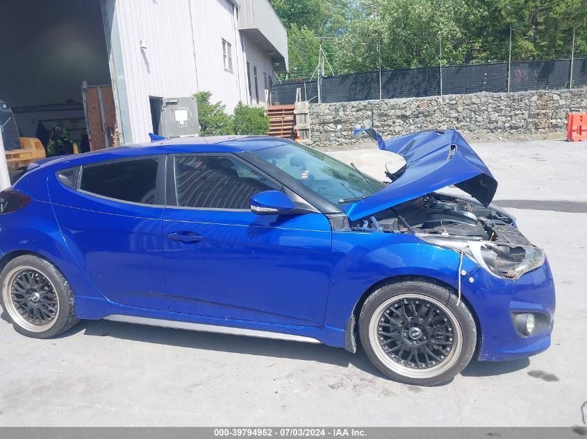 2014 Hyundai Veloster Turbo W/Black VIN: KMHTC6AE8EU205398 Lot: 39794952