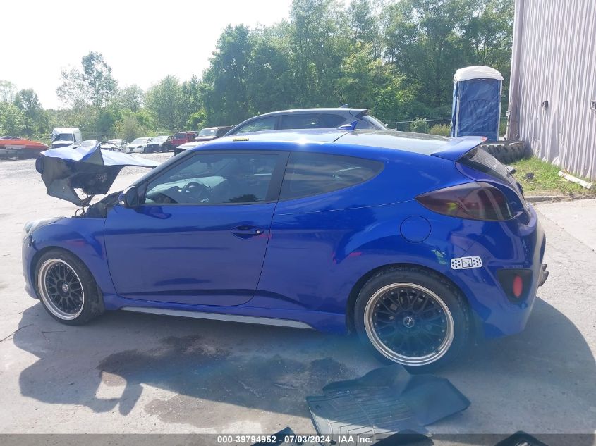 2014 Hyundai Veloster Turbo W/Black VIN: KMHTC6AE8EU205398 Lot: 39794952