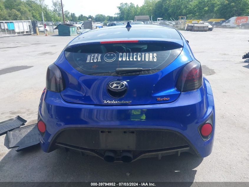 2014 Hyundai Veloster Turbo W/Black VIN: KMHTC6AE8EU205398 Lot: 39794952