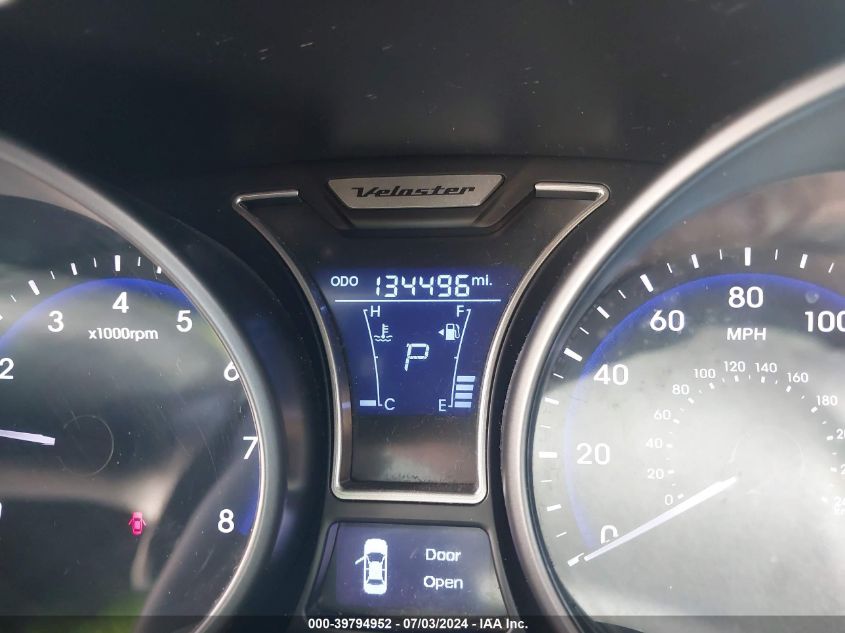 2014 Hyundai Veloster Turbo W/Black VIN: KMHTC6AE8EU205398 Lot: 39794952