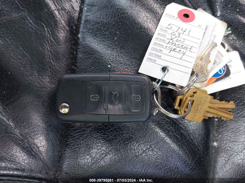 2003 Volkswagen Passat Gls VIN: WVWVD63B43E425741 Lot: 39795081