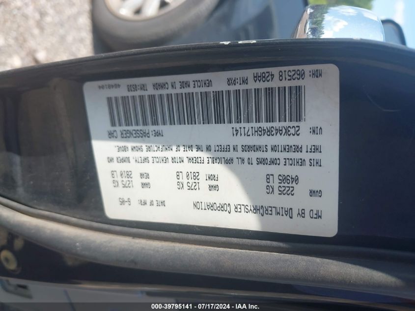 2006 Chrysler 300 VIN: 2C3KA43R46H171141 Lot: 39795141