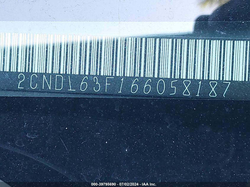 2006 Chevrolet Equinox Lt VIN: 2CNDL63F166058187 Lot: 39795690