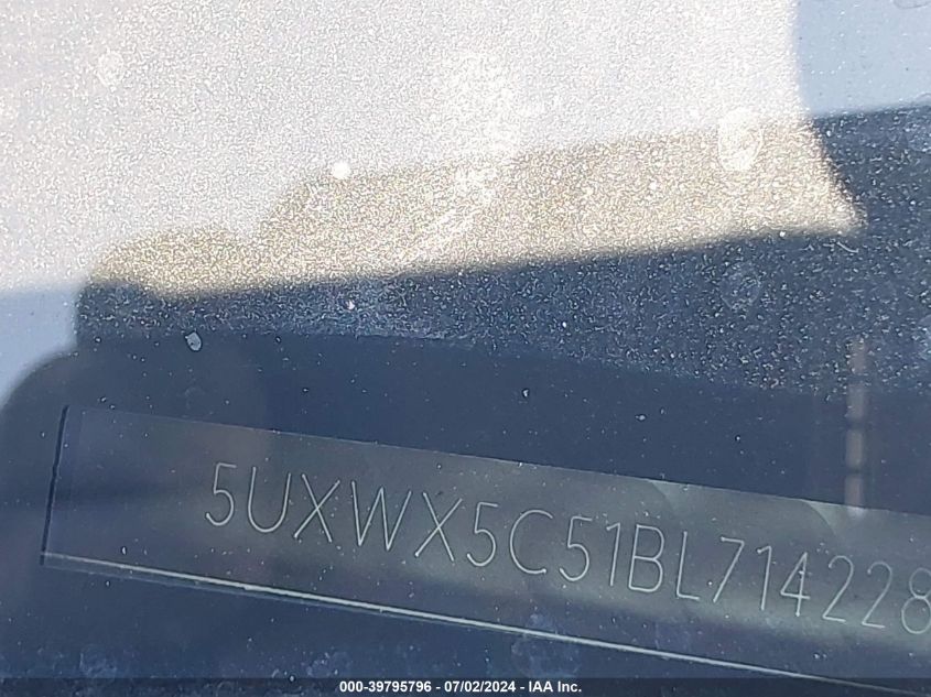 2011 BMW X3 xDrive28I VIN: 5UXWX5C51BL714228 Lot: 39795796