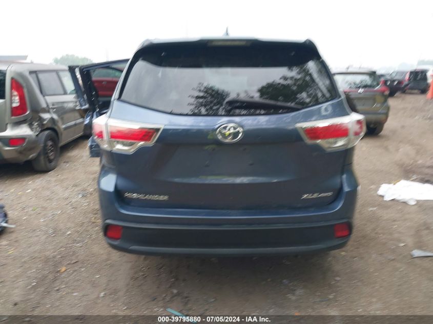 2015 Toyota Highlander Xle V6 VIN: 5TDJKRFH0FS150969 Lot: 39795880