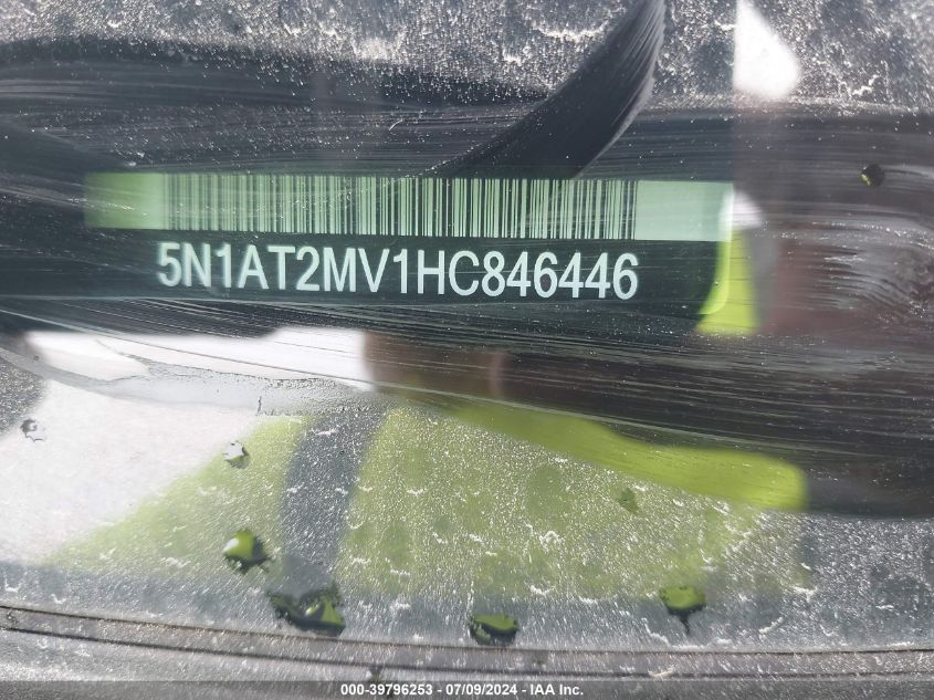 2017 Nissan Rogue S/Sl/Sv VIN: 5N1AT2MV1HC846446 Lot: 39796253