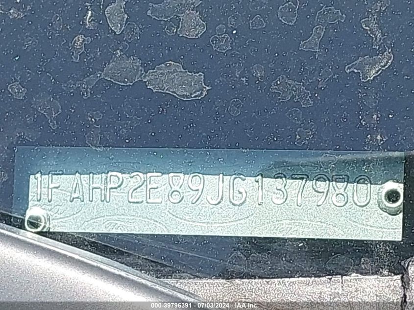 2018 Ford Taurus Sel VIN: 1FAHP2E89JG137980 Lot: 39796391