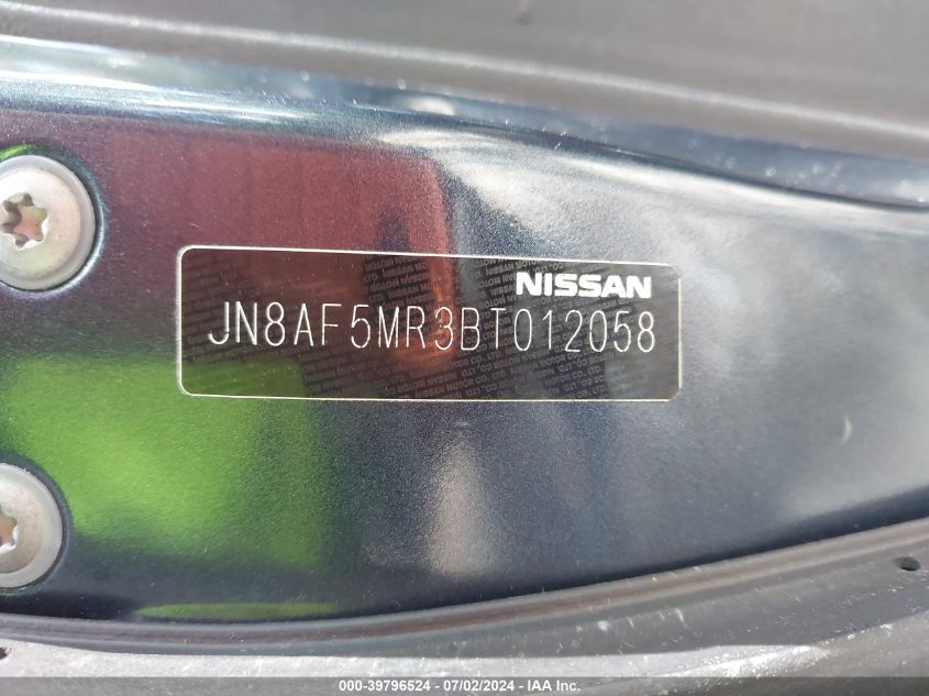 2011 Nissan Juke Sl VIN: JN8AF5MR3BT012058 Lot: 39796524