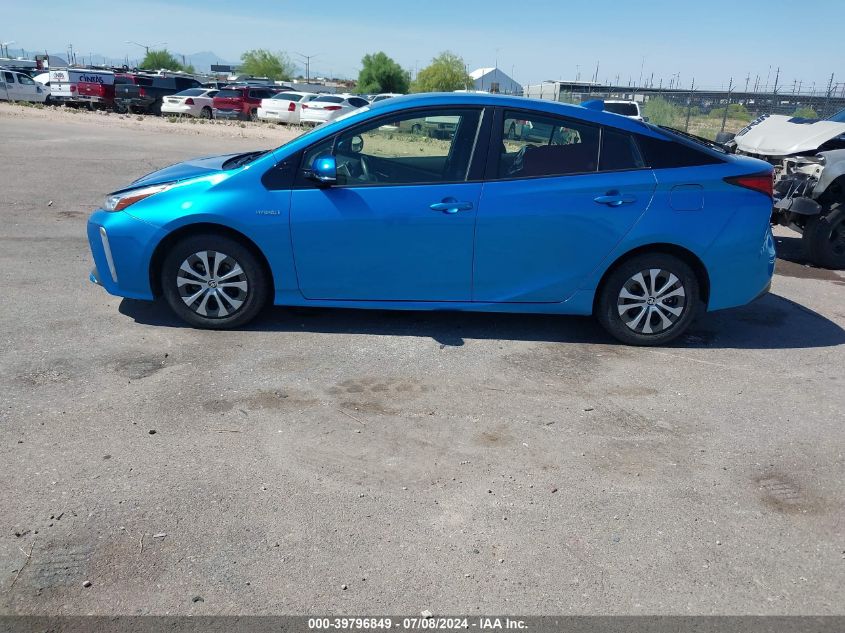 2019 Toyota Prius Le VIN: JTDL9RFU1K3003606 Lot: 39796849