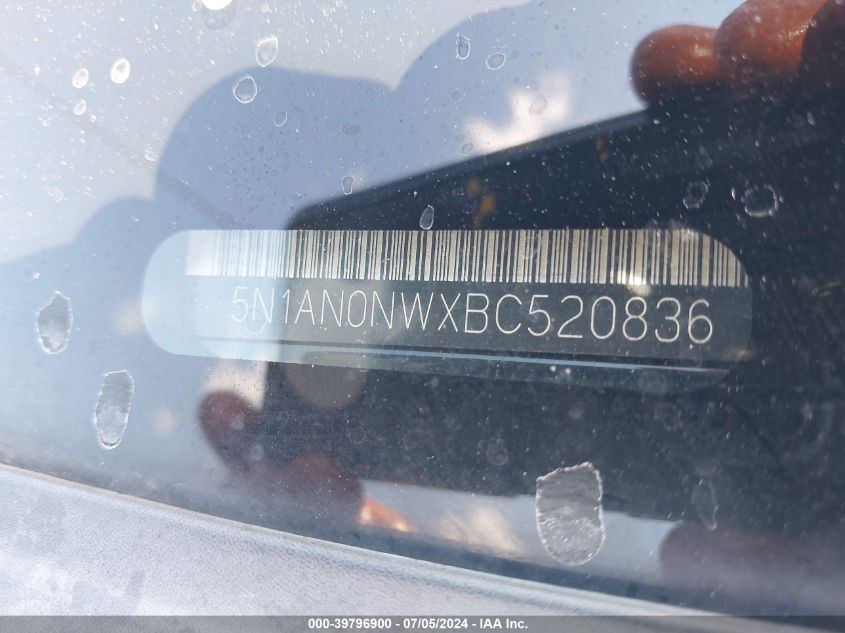 2011 Nissan Xterra S VIN: 5N1AN0NWXBC520836 Lot: 39796900