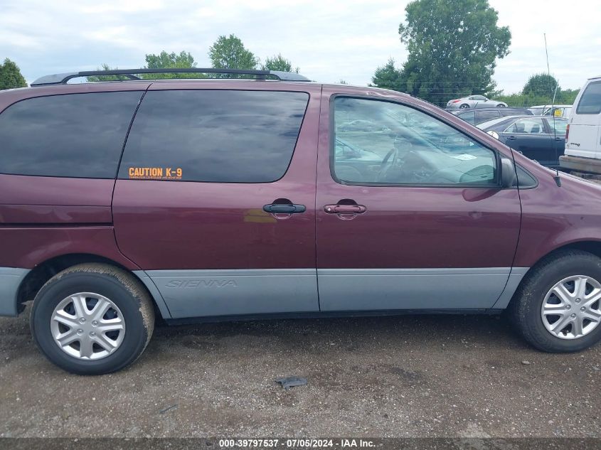 2000 Toyota Sienna Le VIN: 4T3ZF13C1YU295196 Lot: 39797537