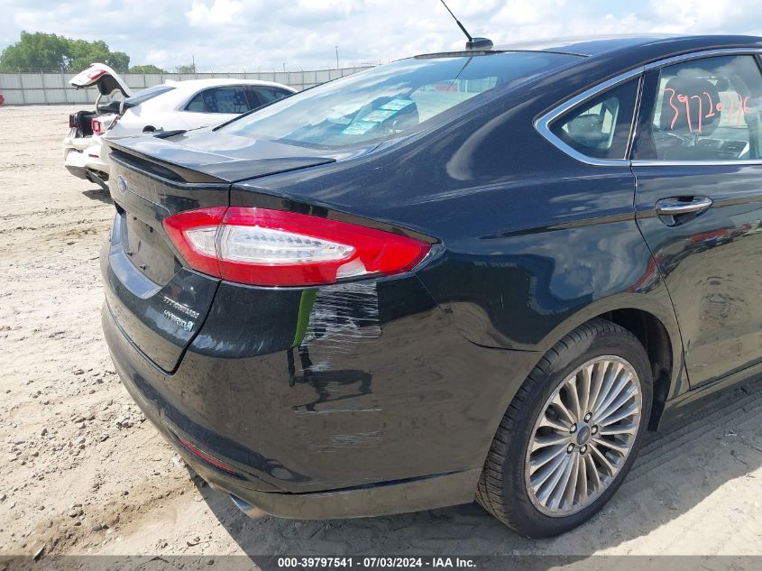 2013 Ford Fusion Hybrid Titanium VIN: 3FA6P0RU9DR281710 Lot: 39797541