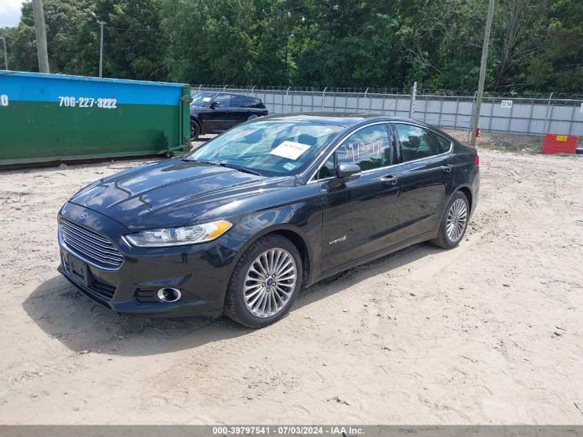 2013 Ford Fusion Hybrid Titanium VIN: 3FA6P0RU9DR281710 Lot: 39797541