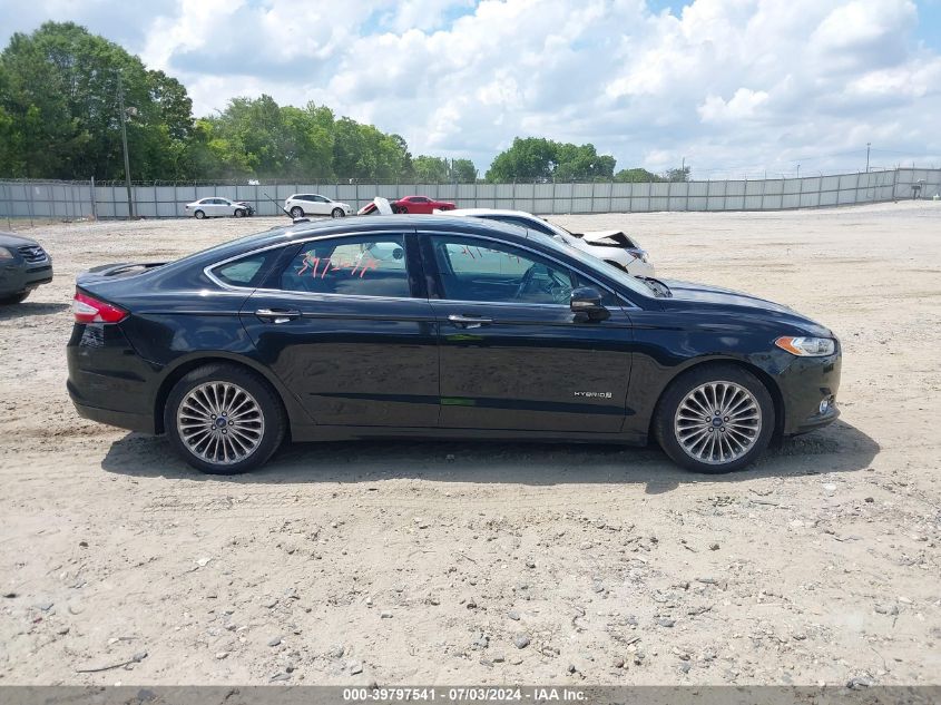 2013 Ford Fusion Hybrid Titanium VIN: 3FA6P0RU9DR281710 Lot: 39797541