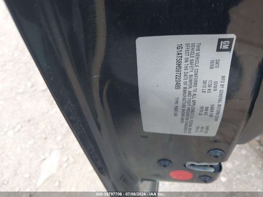 2009 Chevrolet Cobalt Lt VIN: 1G1AT58H597220489 Lot: 39797706