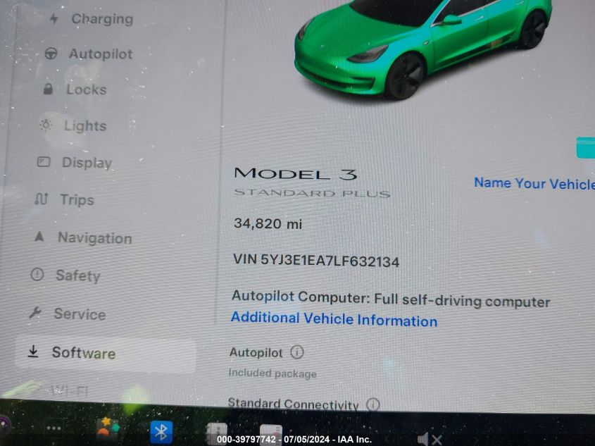 2020 Tesla Model 3 Standard Range Plus Rear-Wheel Drive/Standard Range Rear-Wheel Drive VIN: 5YJ3E1EA7LF632134 Lot: 39797742