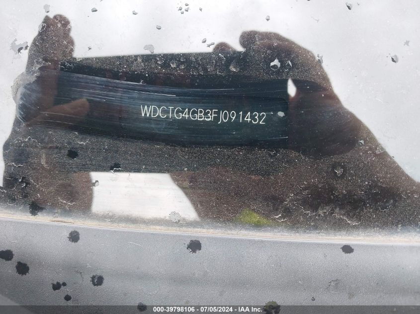 2015 Mercedes-Benz Gla 250 4Matic VIN: WDCTG4GB3FJ091432 Lot: 39798106