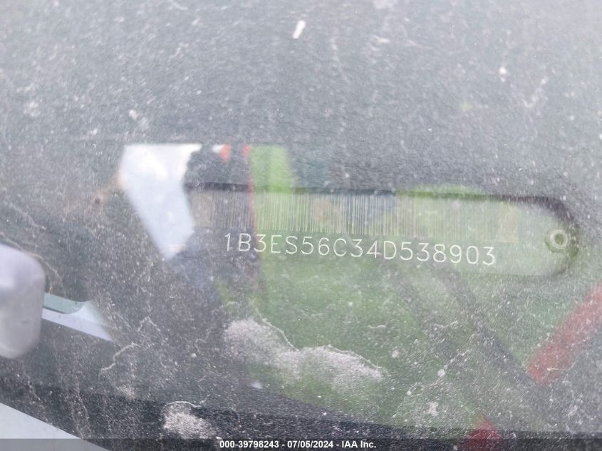 2004 Dodge Neon Sxt VIN: 1B3ES56C34D538903 Lot: 39798243