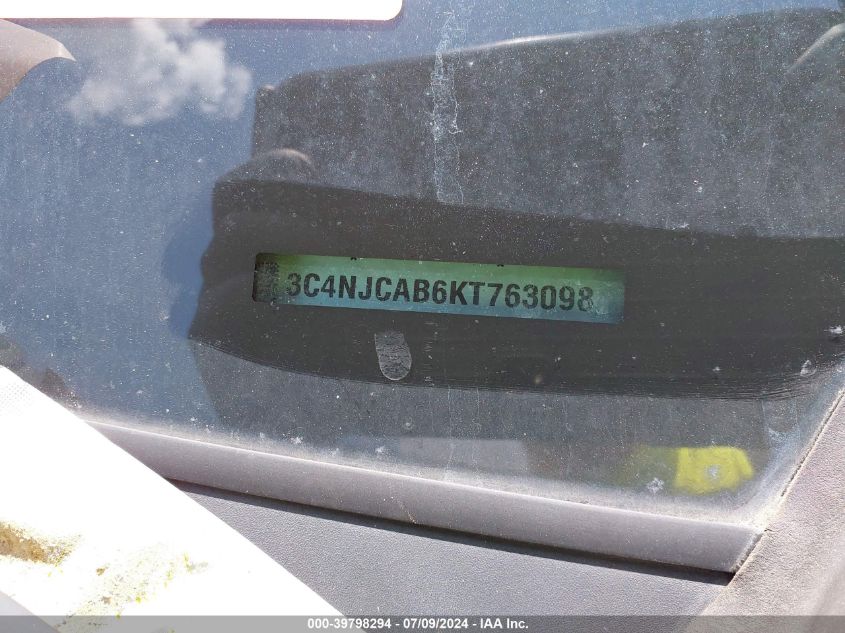 2019 Jeep Compass Sport Fwd VIN: 3C4NJCAB6KT763098 Lot: 39798294