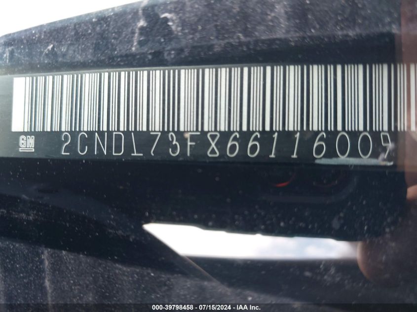 2006 Chevrolet Equinox Lt VIN: 2CNDL73F866116009 Lot: 39798458