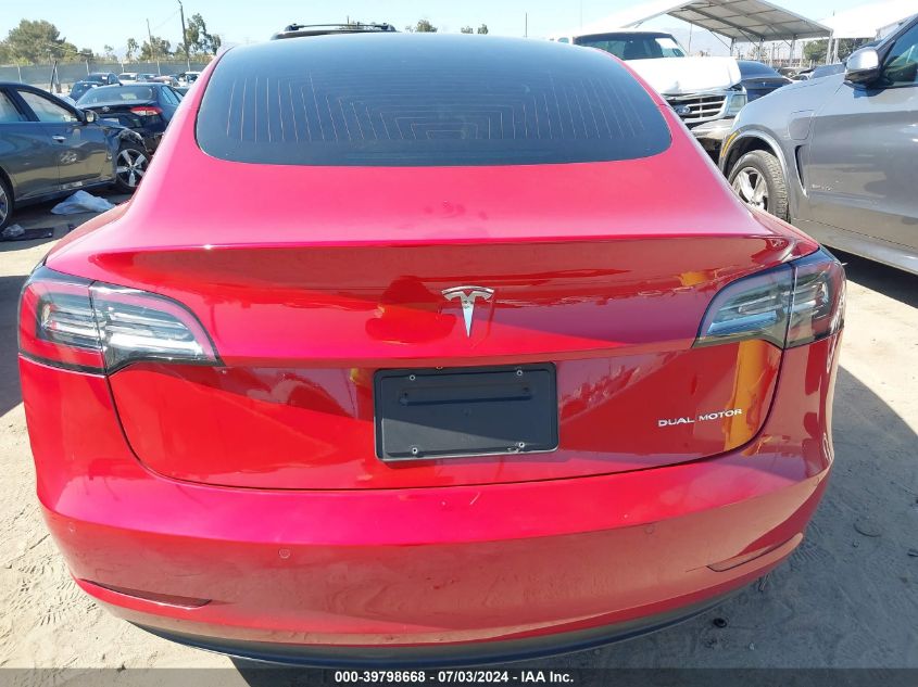 2019 Tesla Model 3 Long Range/Performance VIN: 5YJ3E1EB1KF389637 Lot: 39798668