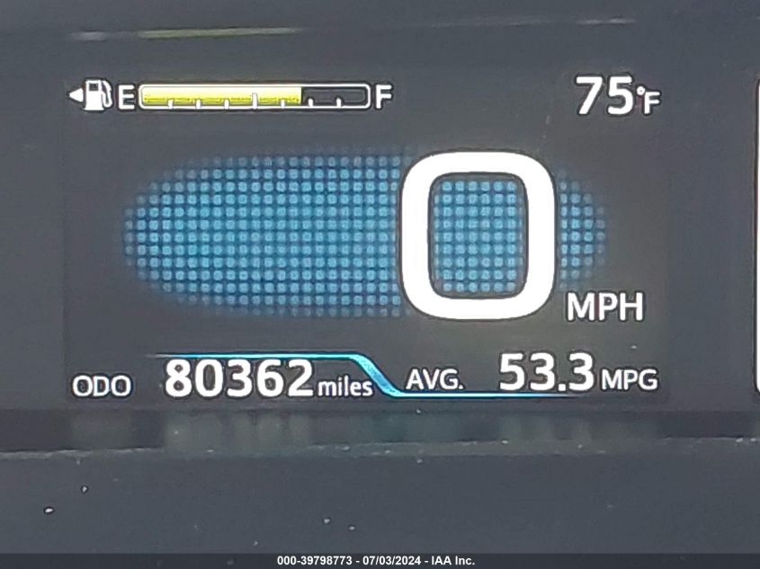 2019 Toyota Prius VIN: JTDKARFU8K3073817 Lot: 39798773