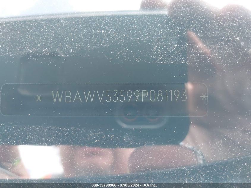 2009 BMW 328I xDrive VIN: WBAWV53599P081193 Lot: 39798966