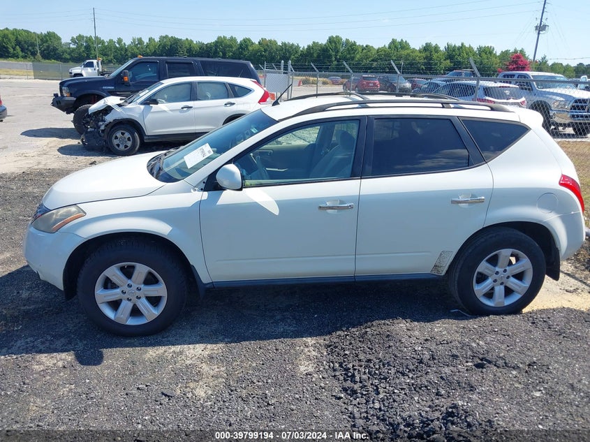 2007 Nissan Murano Sl/Se/S VIN: JN8AZ08TX7W526351 Lot: 39799194