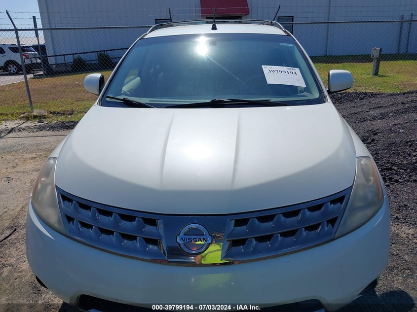 2007 Nissan Murano Sl/Se/S VIN: JN8AZ08TX7W526351 Lot: 39799194