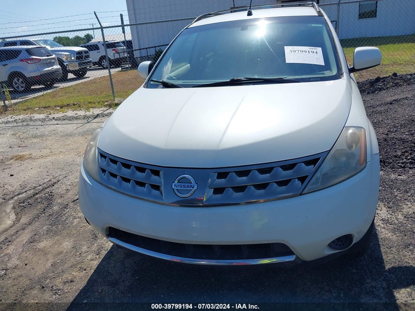 2007 Nissan Murano Sl/Se/S VIN: JN8AZ08TX7W526351 Lot: 39799194