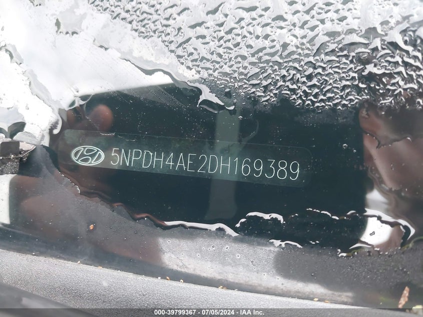 2013 Hyundai Elantra Gls VIN: 5NPDH4AE2DH169389 Lot: 39799367