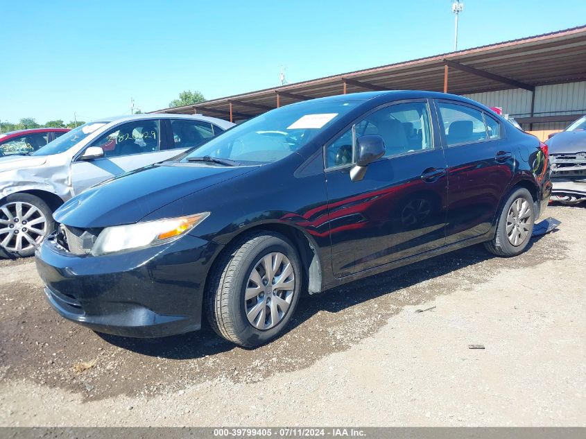 2012 Honda Civic Lx VIN: 19XFB2F58CE046271 Lot: 39799405