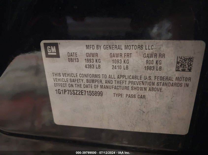 2014 Chevrolet Cruze Diesel VIN: 1G1P75SZ2E7155899 Lot: 39799500