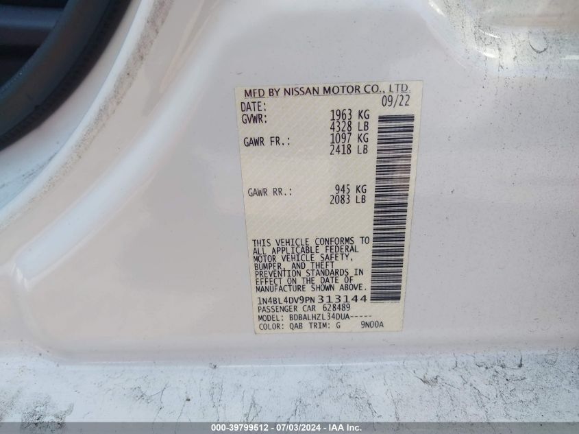 1N4BL4DV9PN313144 | 2023 NISSAN ALTIMA