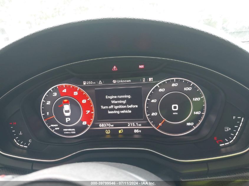 2018 Audi S5 3.0T Premium Plus VIN: WAUP4AF51JA002151 Lot: 39799546