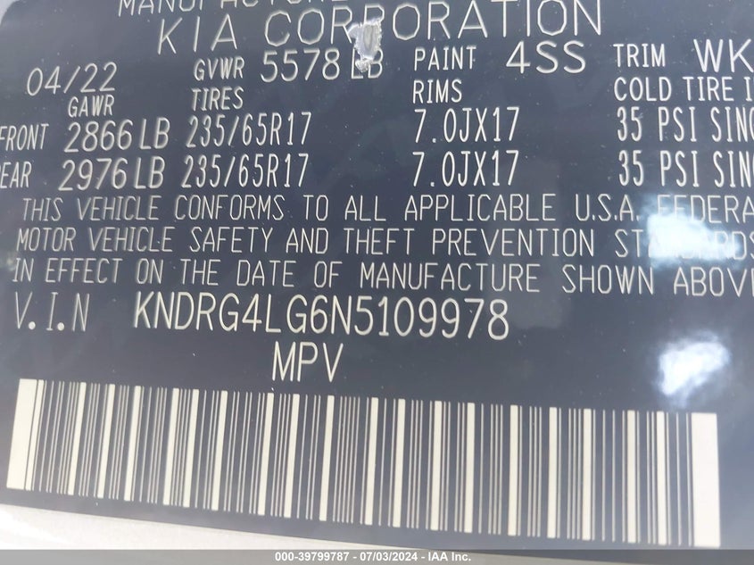 2022 KIA SORENTO HYBRID S - KNDRG4LG6N5109978