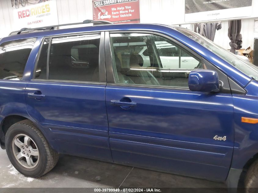 2007 Honda Pilot Ex-L VIN: 5FNYF18697B010943 Lot: 39799949