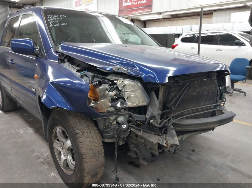 2007 Honda Pilot Ex-L VIN: 5FNYF18697B010943 Lot: 39799949