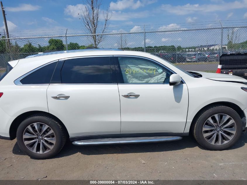 2016 Acura Mdx Technology Acurawatch Plus Packages/Technology Package VIN: 5FRYD4H4XGB042370 Lot: 39800054