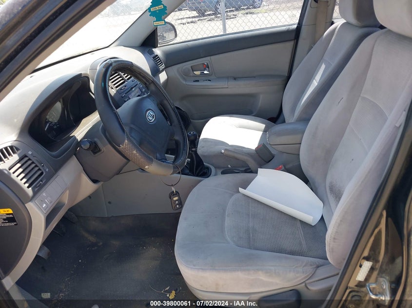 2008 Kia Spectra Ex VIN: KNAFE121985504999 Lot: 39800061