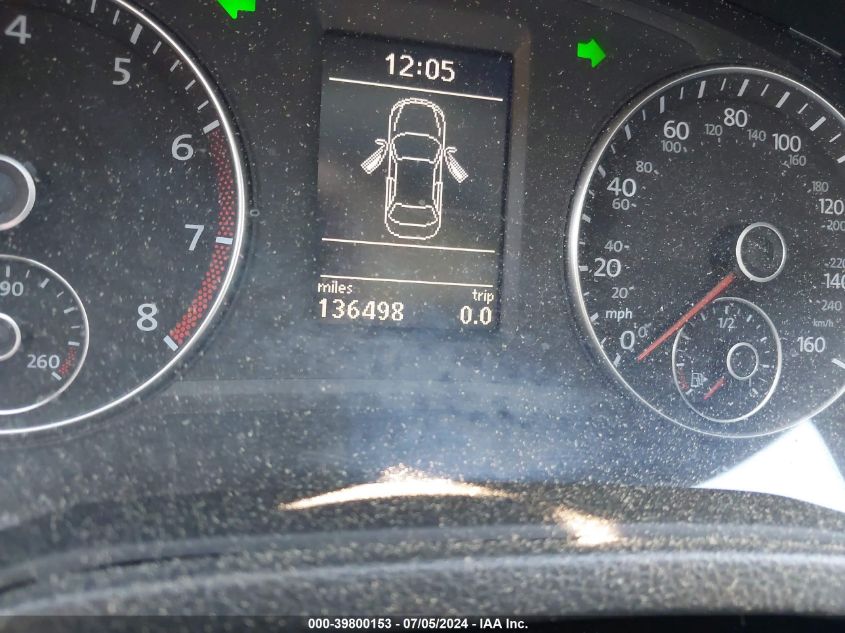 2012 Volkswagen Passat 2.5L Se VIN: 1VWBP7A35CC03205 Lot: 39800153