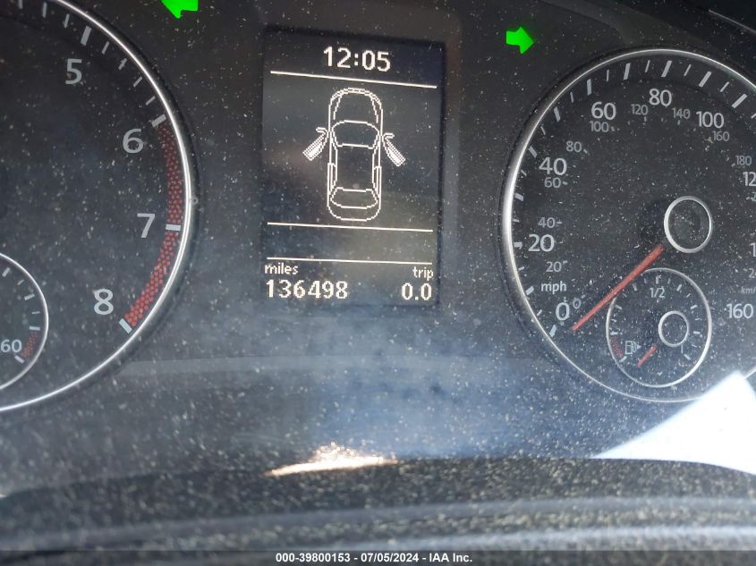 2012 Volkswagen Passat 2.5L Se VIN: 1VWBP7A35CC03205 Lot: 39800153