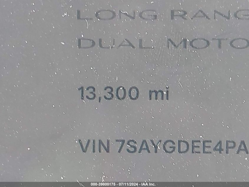2023 Tesla Model Y Awd/Long Range Dual Motor All-Wheel Drive VIN: 7SAYGDEE4PA194084 Lot: 39800175