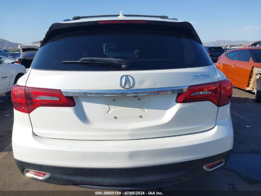 2016 Acura Mdx Technology Acurawatch Plus Packages/Technology Package VIN: 5FRYD4H42GB019780 Lot: 39800189