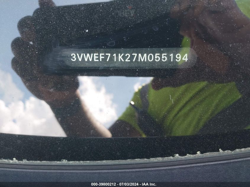 2007 Volkswagen Jetta Wolfsburg Edition VIN: 3VWEF71K27M055194 Lot: 39800212