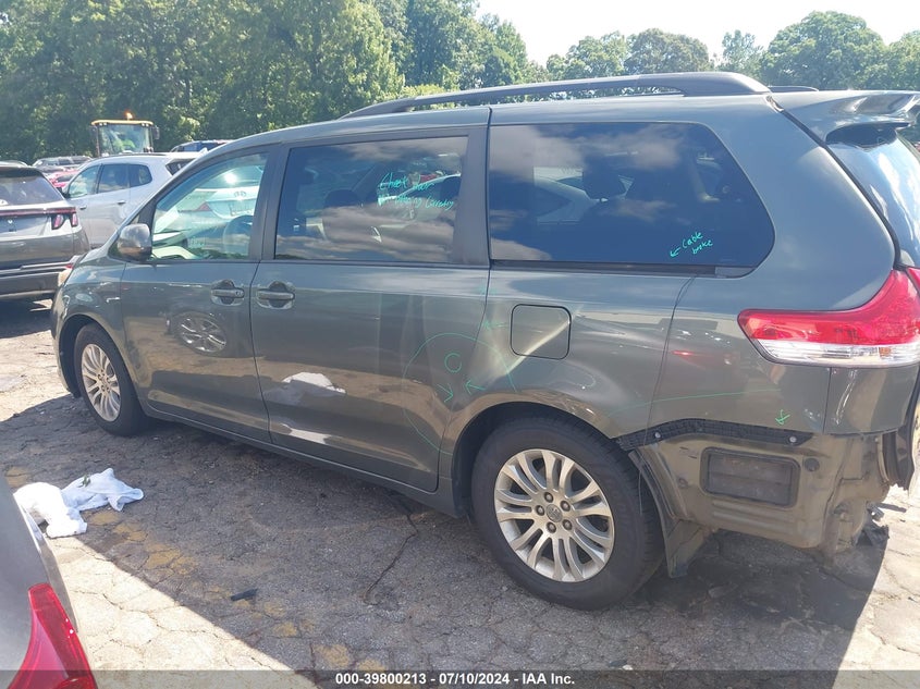 2014 Toyota Sienna Xle V6 8 Passenger VIN: 5TDYK3DC5ES422711 Lot: 39800213
