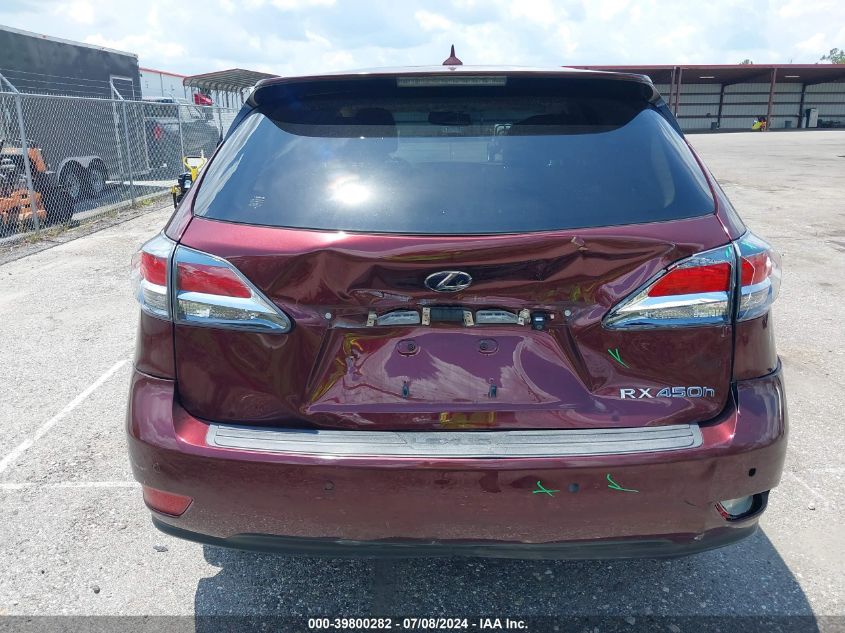 2013 Lexus Rx 450H VIN: JTJZB1BA6D2008995 Lot: 39800282