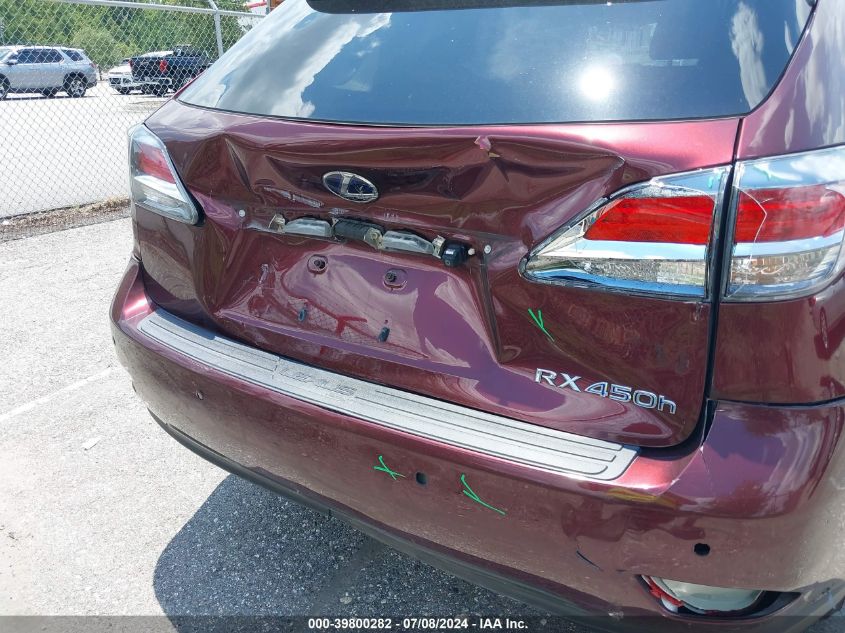 2013 Lexus Rx 450H VIN: JTJZB1BA6D2008995 Lot: 39800282