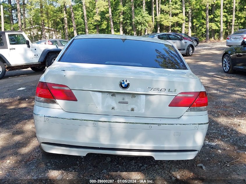 2007 BMW 750Li VIN: WBAHN83577DT74292 Lot: 39800287